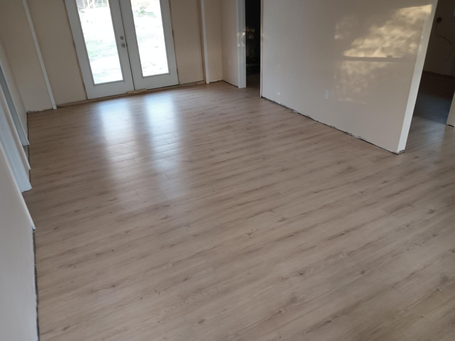Bright open room with light LVP
