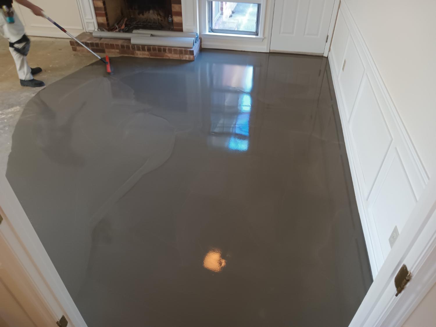Self-leveling compound pour