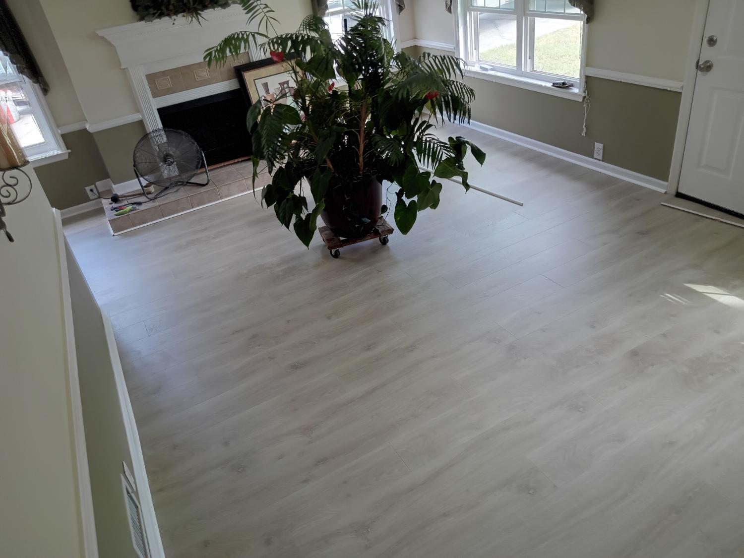Living room light gray LVP