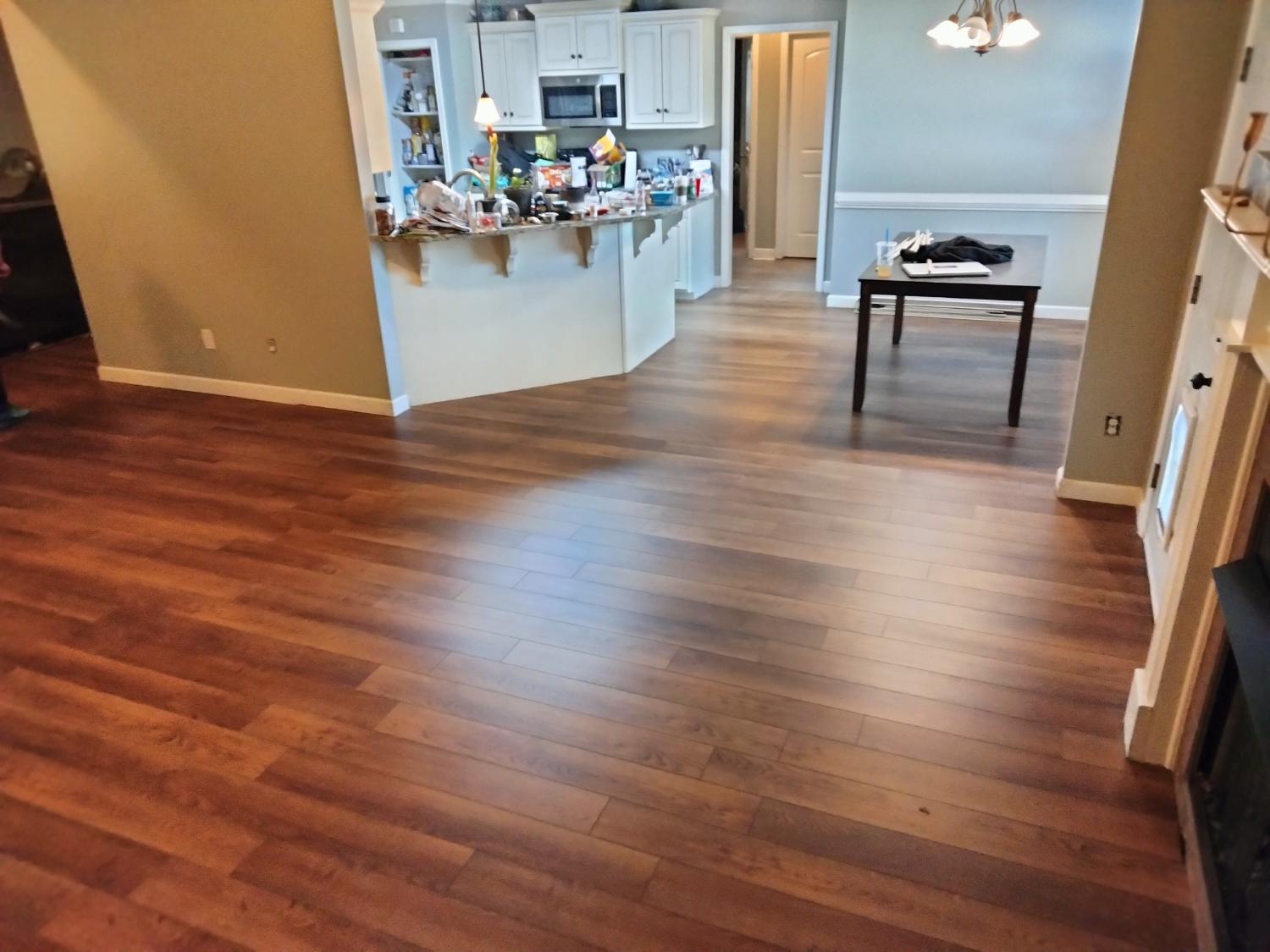 Kitchen and living dark LVP